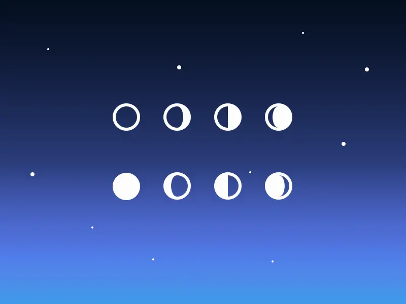 Simple Moon Phase Icons