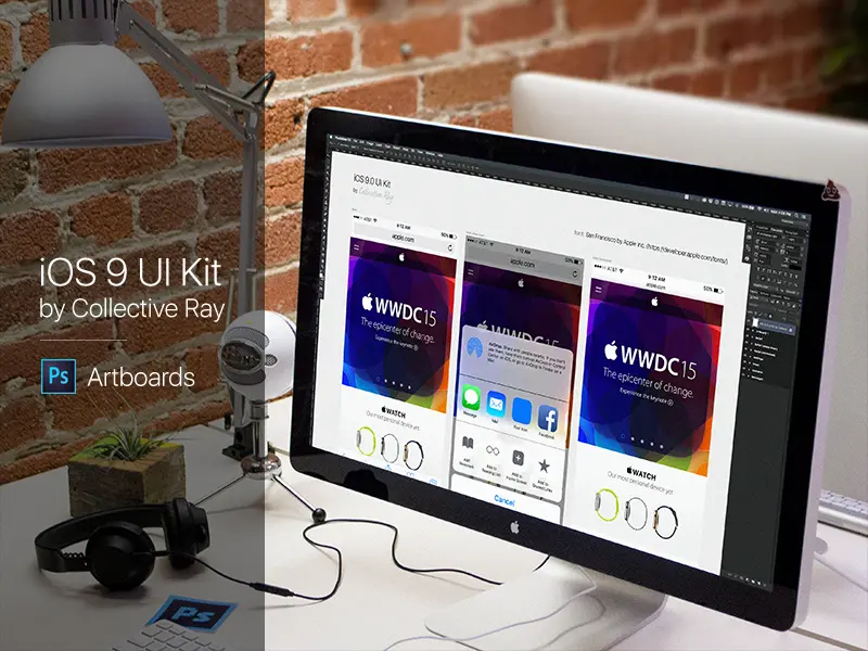 iOS 9 UI Kit Artboards