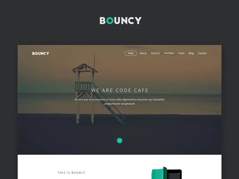 Bouncy One Page Digital Agency Template