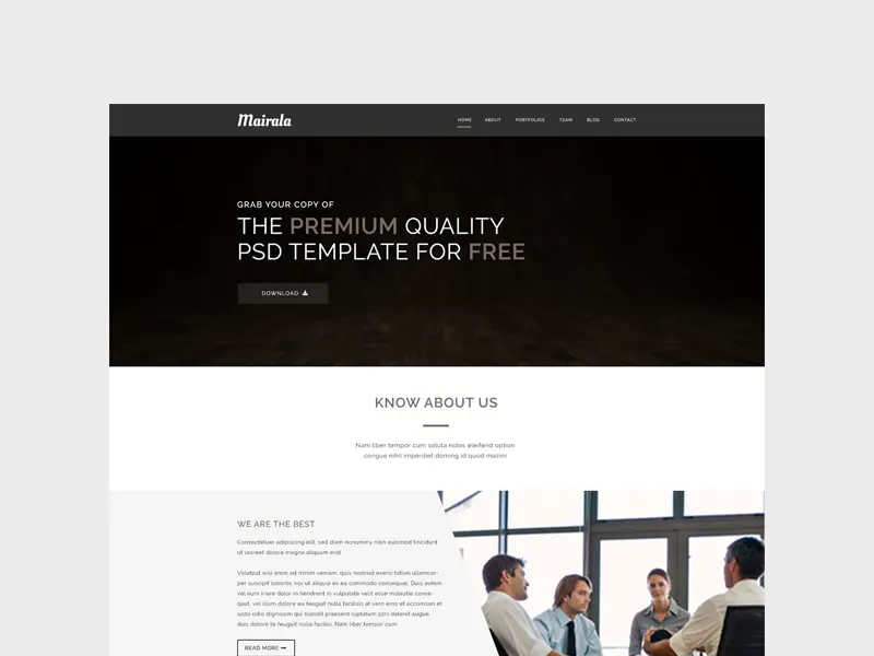 Mairala One Page Corporate Agency Template