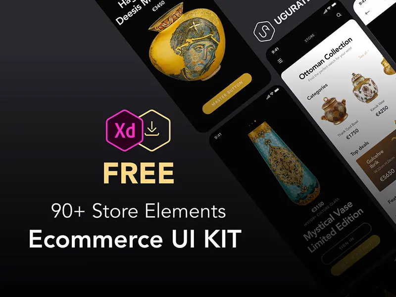 90+ Store Elements eCommerce Xd UI Kit