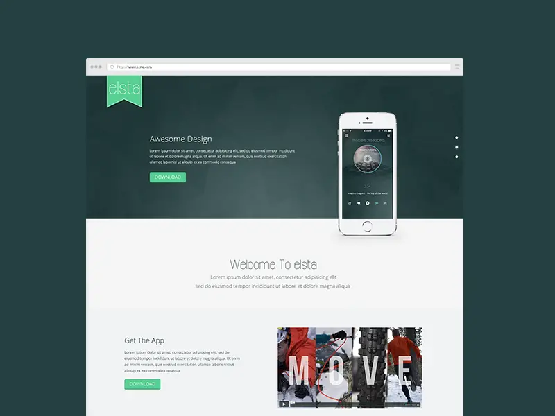 Elsta  Mobile Application Landing Page