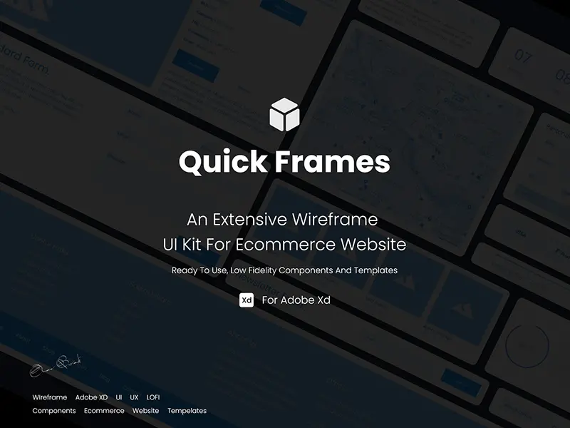 Xd Wireframe Kit for eCommerce QuickFrames
