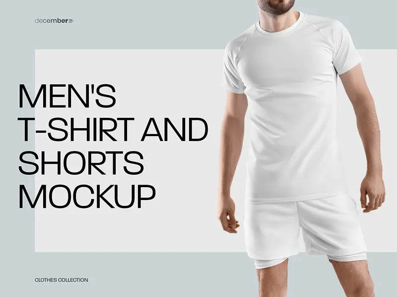 Men’s T Shirt and Shorts Mockup
