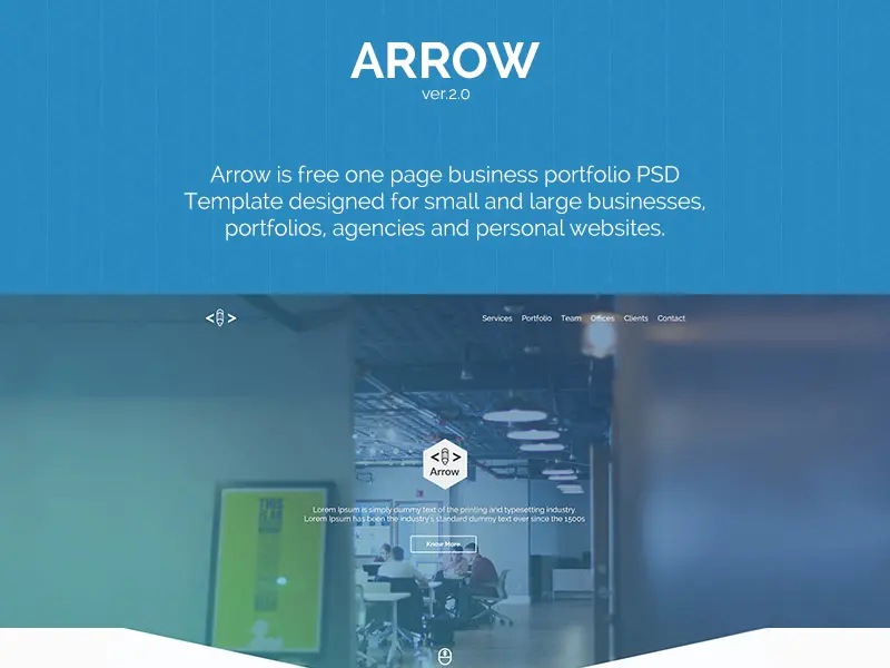Arrow One Page Business Portfolio Template