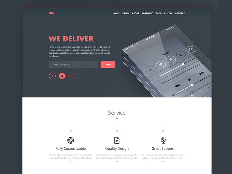 Buje One Page Template