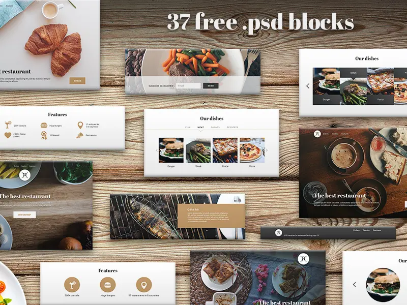 37 Blocks For Restaurant Landing Page