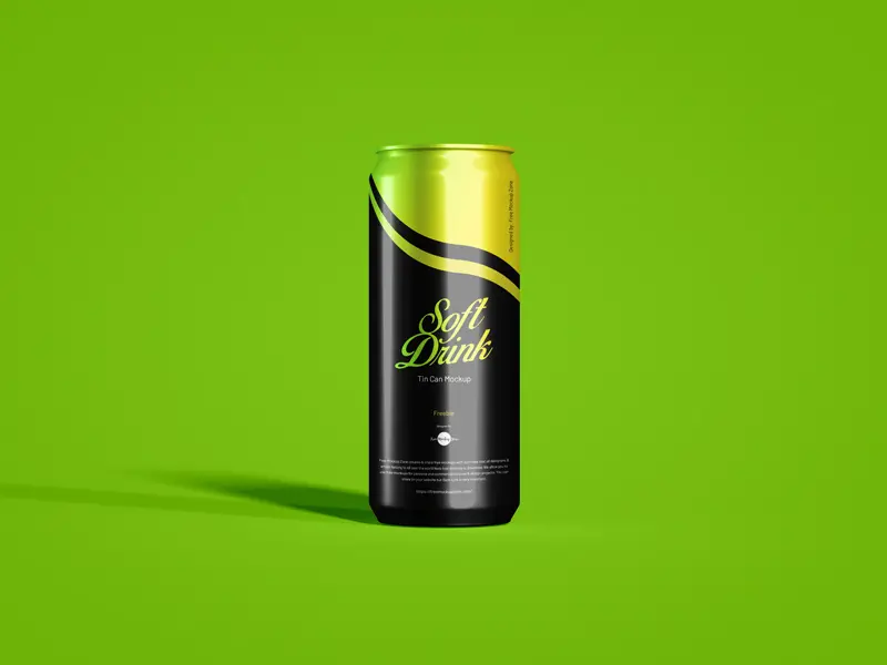 Free Soft Drink Tin Can Mockup