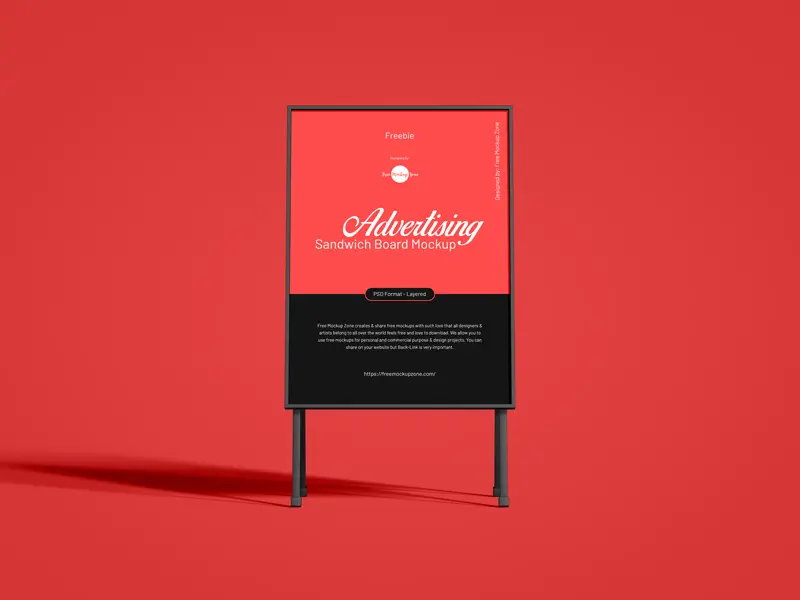 Free Advertising Sandwich Board Mockup