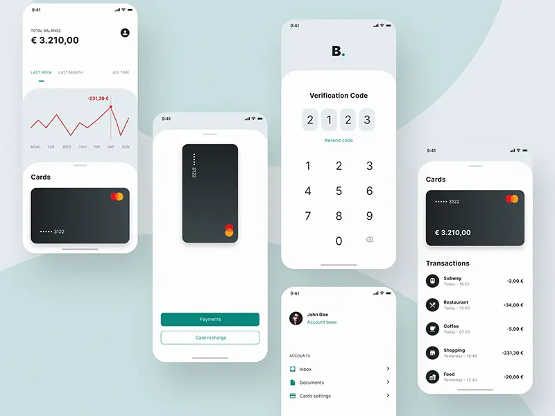 Banking App UI Kit For Adobe Xd