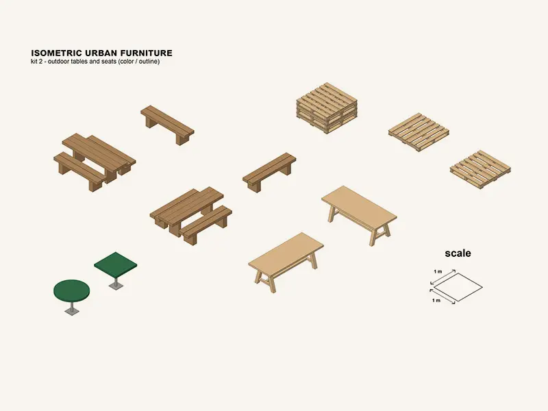 Isometric Outdoor Furniture Kit Part 2