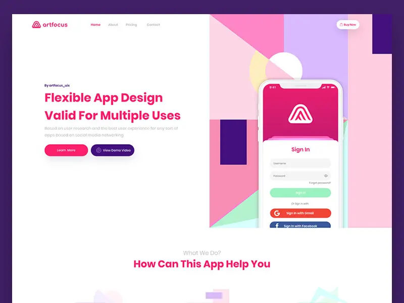 Adobe Xd Landing Page Template