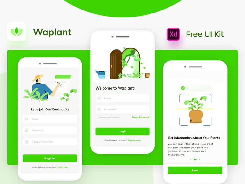 Waplant Plants Mobile Apps Xd UI Kit