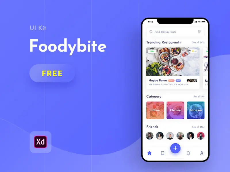 Food UI Kit For Adobe XD Foodybite