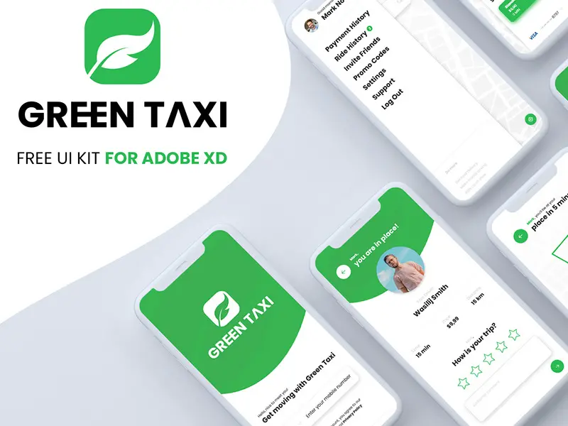 Xd UI Kit Green Taxi