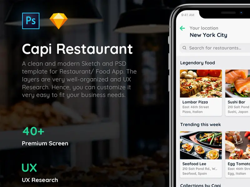 Restaurant iOS UI Kit Capi