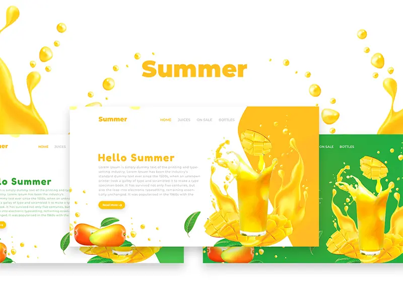 Summer Fruit Web UI Design Template