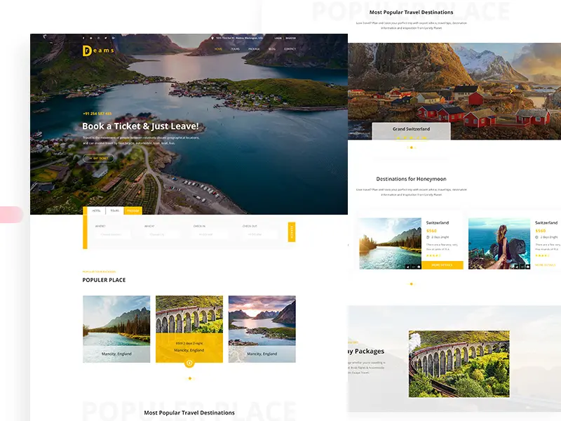 Free Tour Travel Website Template Travel