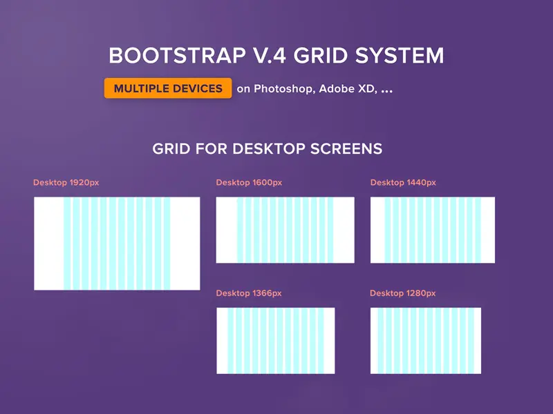 Bootstrap V.4 Grid System For PSD Xd