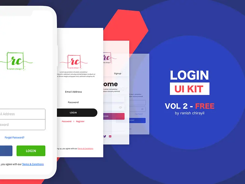 Login UI Kit Vol 2 For Adobe XD