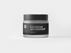 Frosted Cosmetics Jar Mockup<