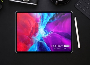 Top View iPad Pro 11 2020 Mockup