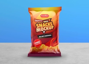 Potato Chips Snack Bag Packaging Mockup<
