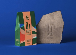 Organic Kraft Paper Tea Bag Packaging Mockup