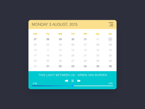 Calendar & Music Widget