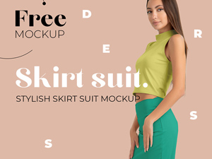 Elegant Skirt Suit Mockup For Fabric Designers