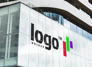 Office Exterior Branding Building Logo Mockup