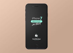 iPhone 7 Jet Black Mockup Templates with 4 Different Scenes