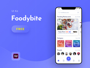 Food UI Kit For Adobe XD | Foodybite