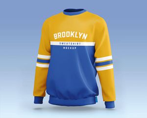 Sporty Crew Neck Full Sleeves Sweatshirt Mockup Set