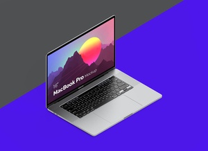 Isometric 16 Inches Apple MacBook Pro 2020 Mockup