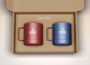 Mug with Box Packaging Mockup