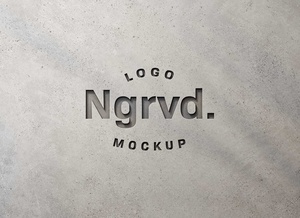 Wall Engraved Logo Mockup