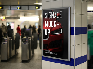 Smart Advertising Signage Mockup