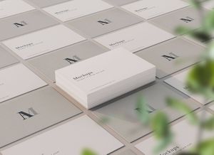 Perspective View Elegant Business Card Mockup
