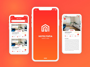 Adobe XD Mobile App UI Design | HotelTopia