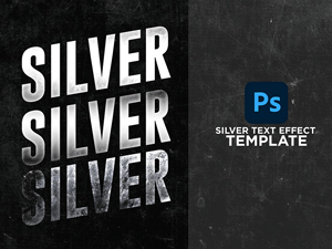 Silver Text Effect Template<