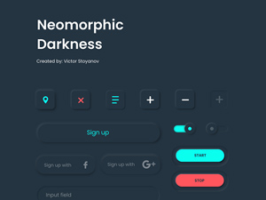 Neumorphic Darkness UI Kit