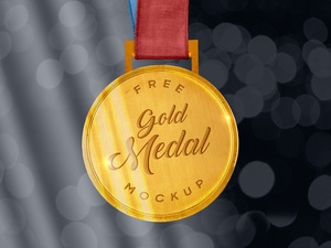 Sports Gold Medal Mockup