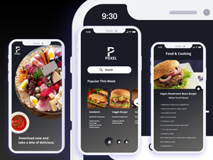Restaurant iOS X App Design - Freebie XD File