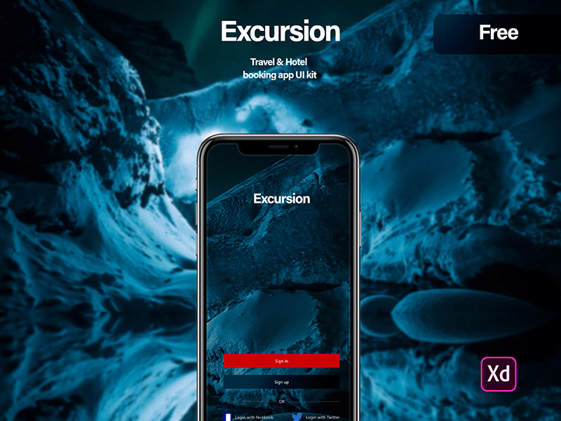 Adobe Xd UI Kit For Booking Hotels| Excursion