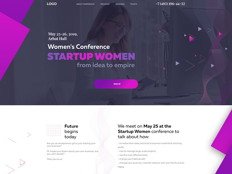 StartUp Women Landing Page Template