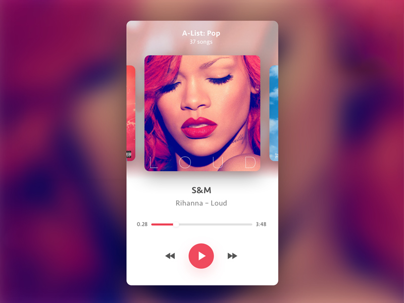 Simple Music Player Template By Vlad Fedoseyev
